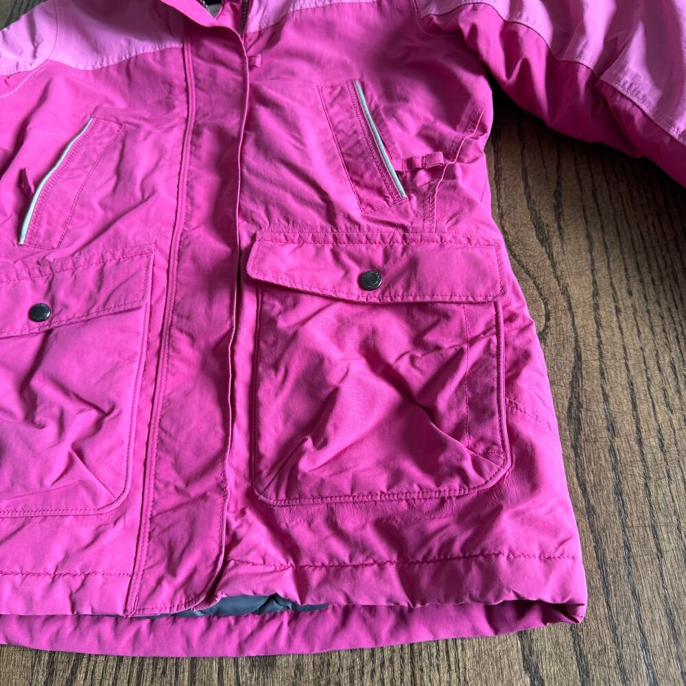 Lands End Girls Squall Puffer Ski Jacket Winter Snow Size 6X-7 Pink Waterproof - Picture 3 of 9